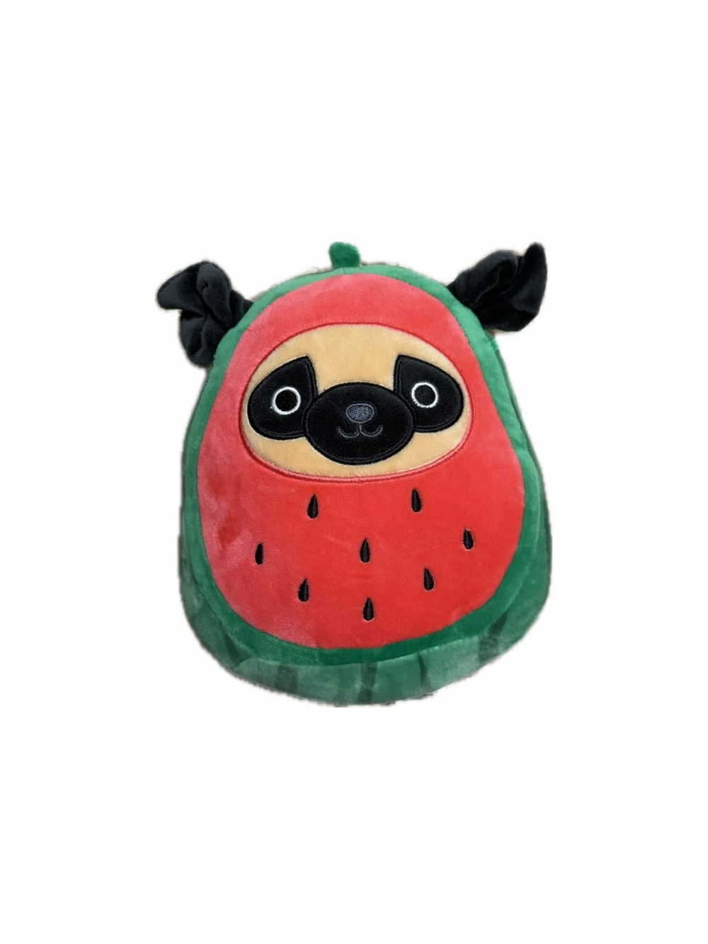 Squishmallows Watermelon Pug Plush - Red, Green & Black